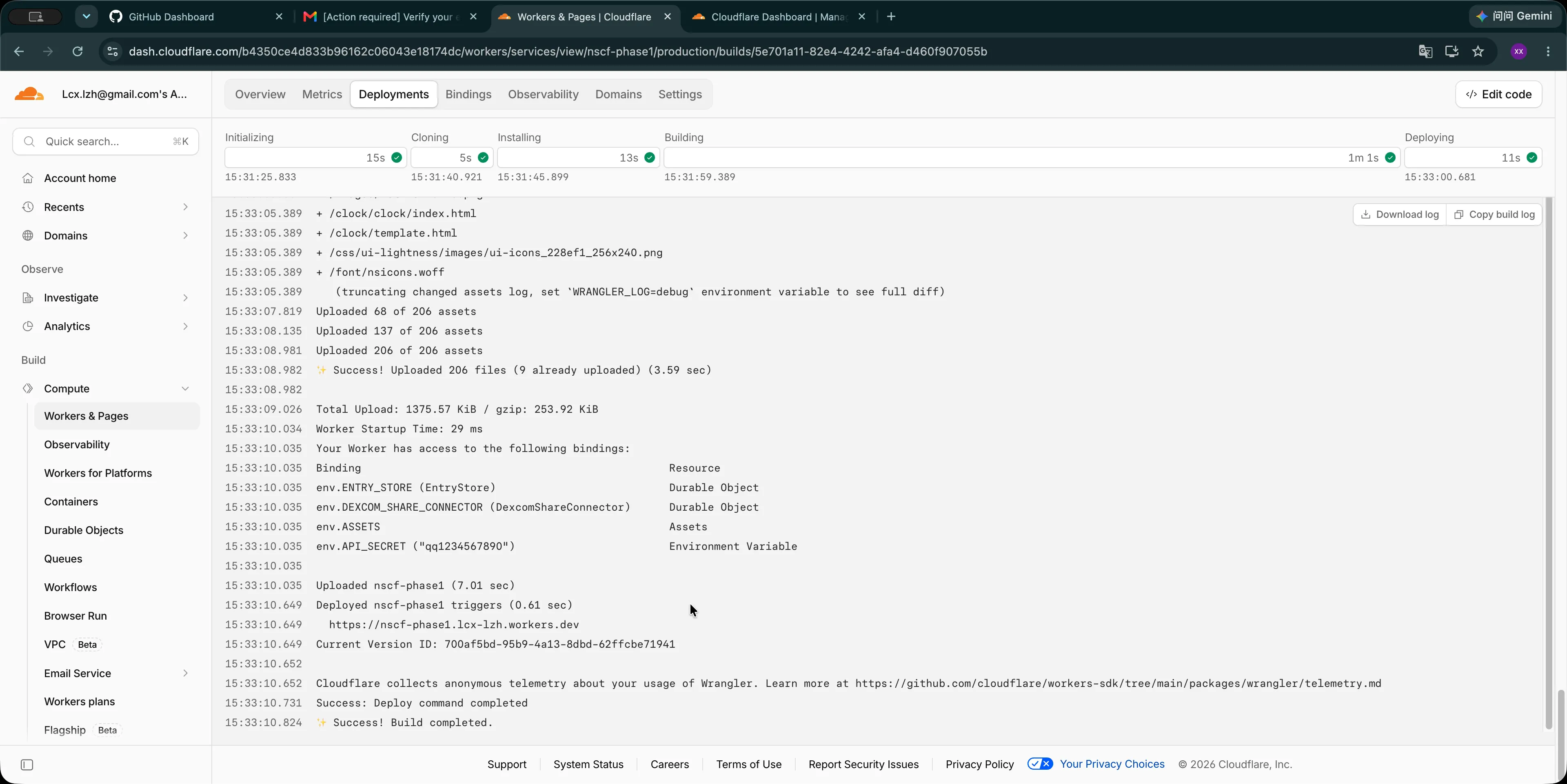Cloudflare build and deployment completed